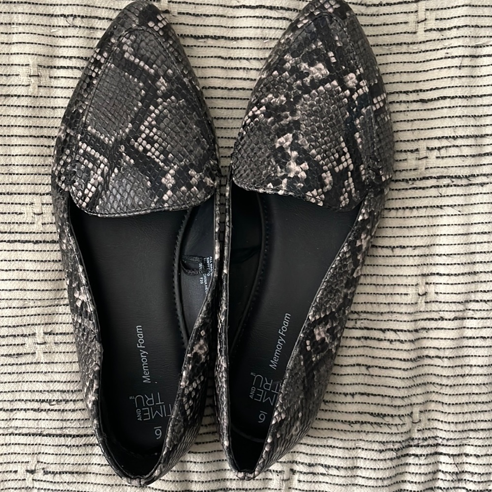 snake print flats